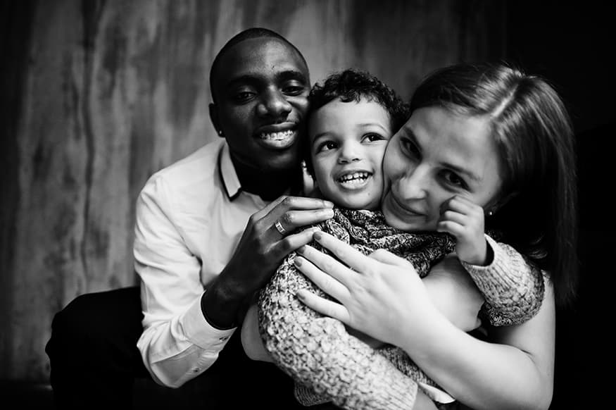A joyful family spending time together